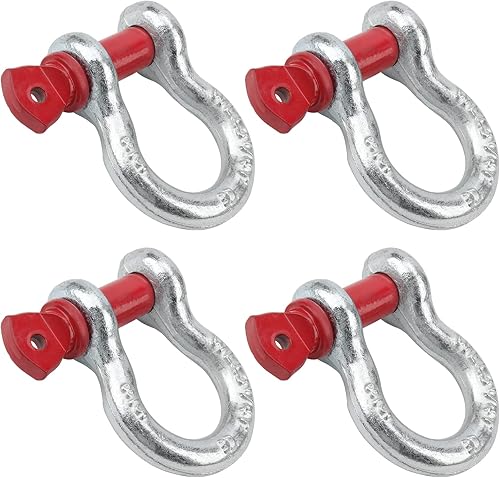 JOIKIT Paquete de 4 grilletes de anillo en D de 58 pulgadas, lĂmite de carga de 3.25 toneladas, grillete de arco resistente para ancla, remolque, JOIKIT Paquete de 4 grilletes de anillo en D de 58 pulgadas, lĂmite de carga de 3.25 toneladas, grillete de arco resistente para ancla, remolque,
