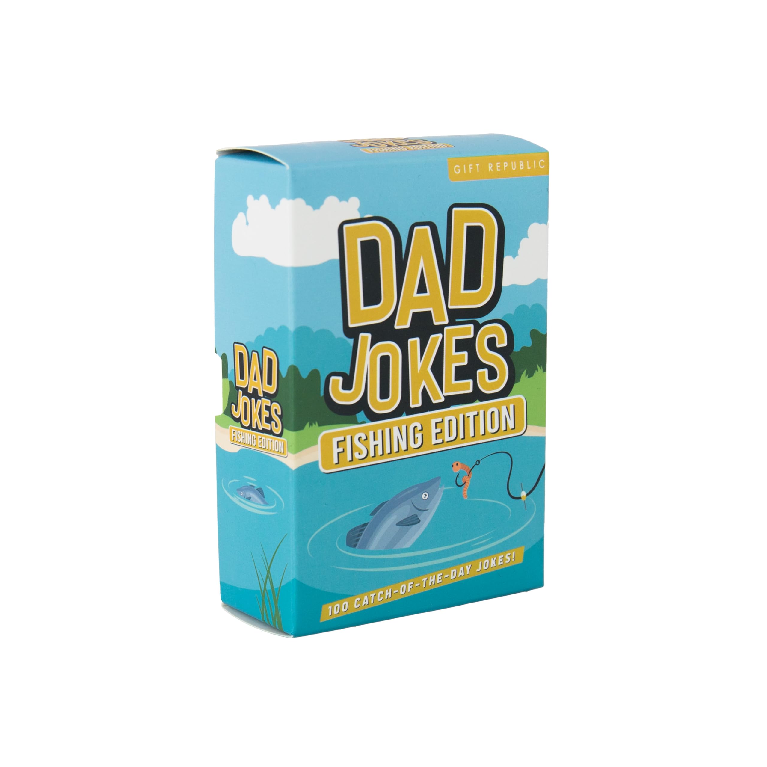 Gift Republic Fishing Dad Jokes - 100 Card Pack with Fish Catching Themed Jokes & Puns. Perfect Stocking Filler or Gag Gift for Men - Kids/Adults. Great for Xmas or Birthdays