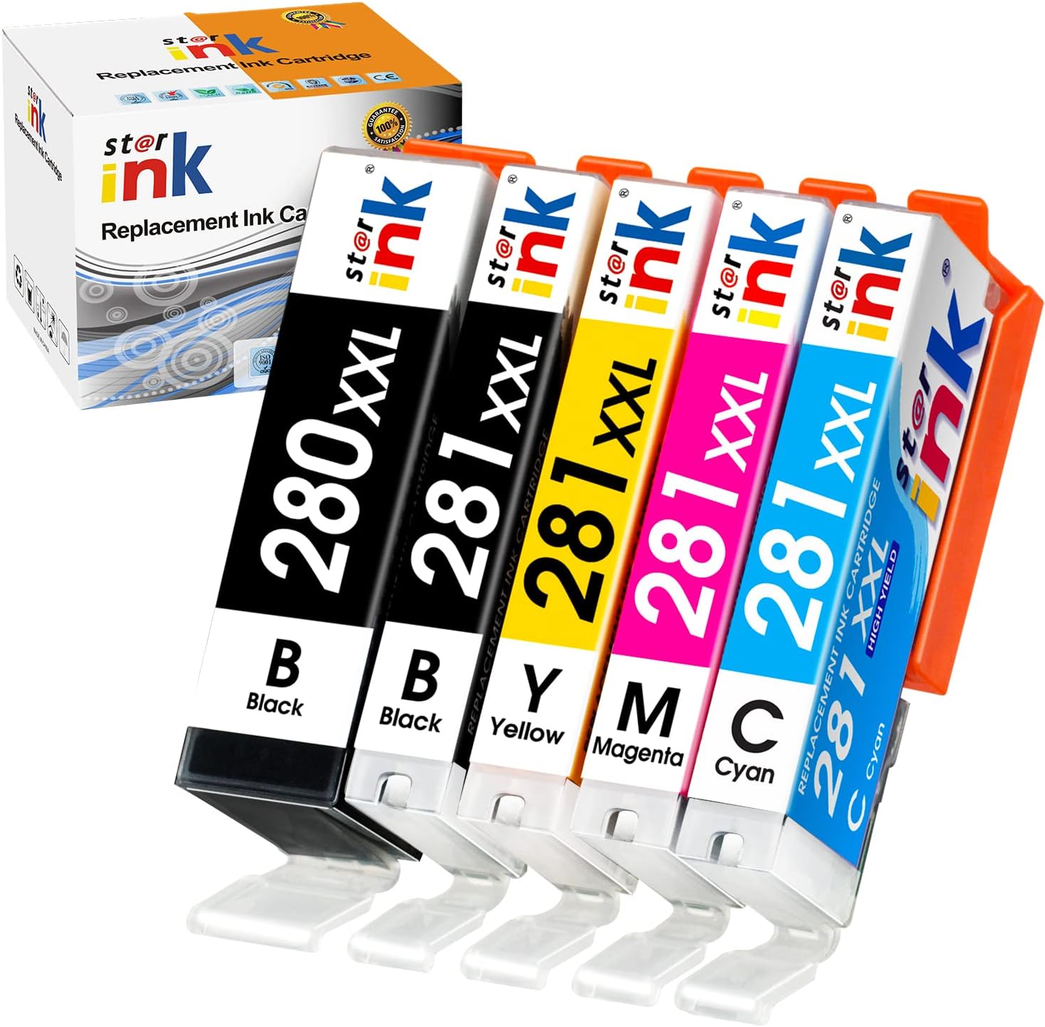 6-Pack Compatible Ink Cartridges For Canon PIXMA TR7520 TR8520 TS Series - PGI-280XXL CLI-281XXL