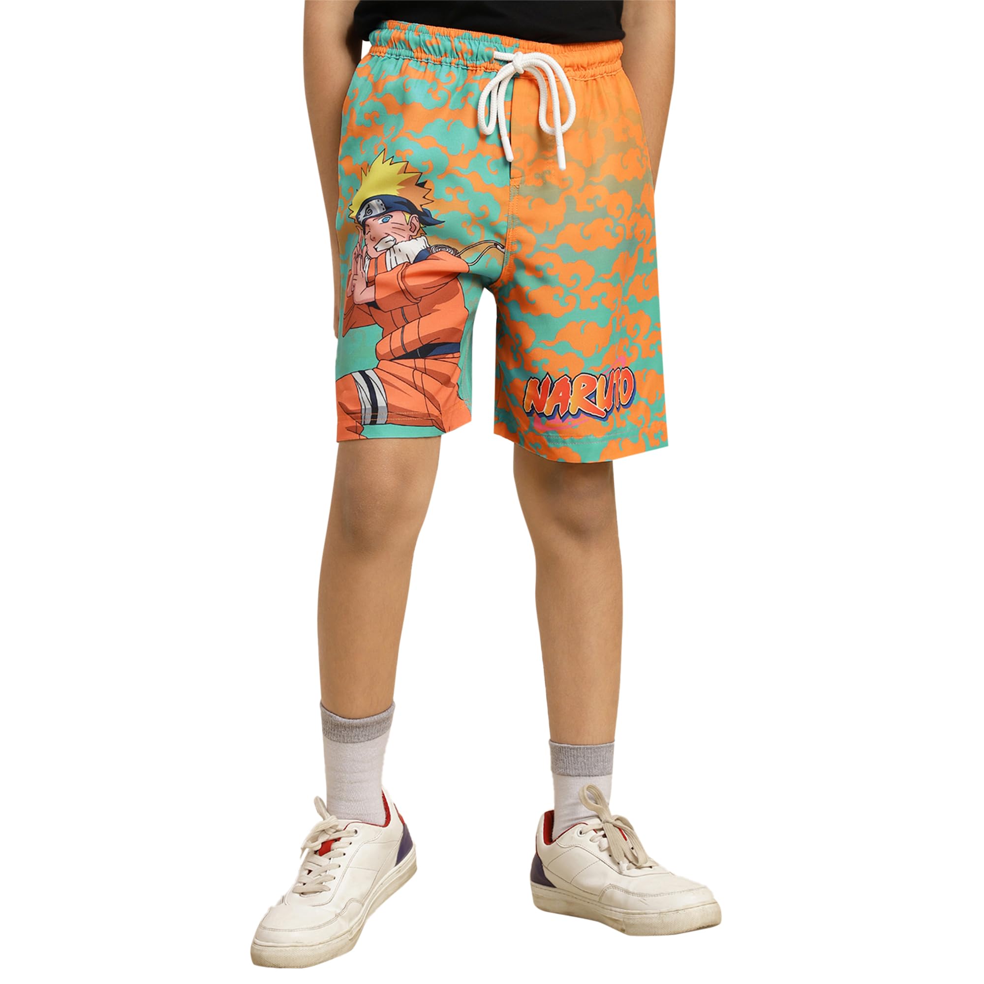 Kidsville Official Naruto Printed Swim Board Shorts for Boys-image-30