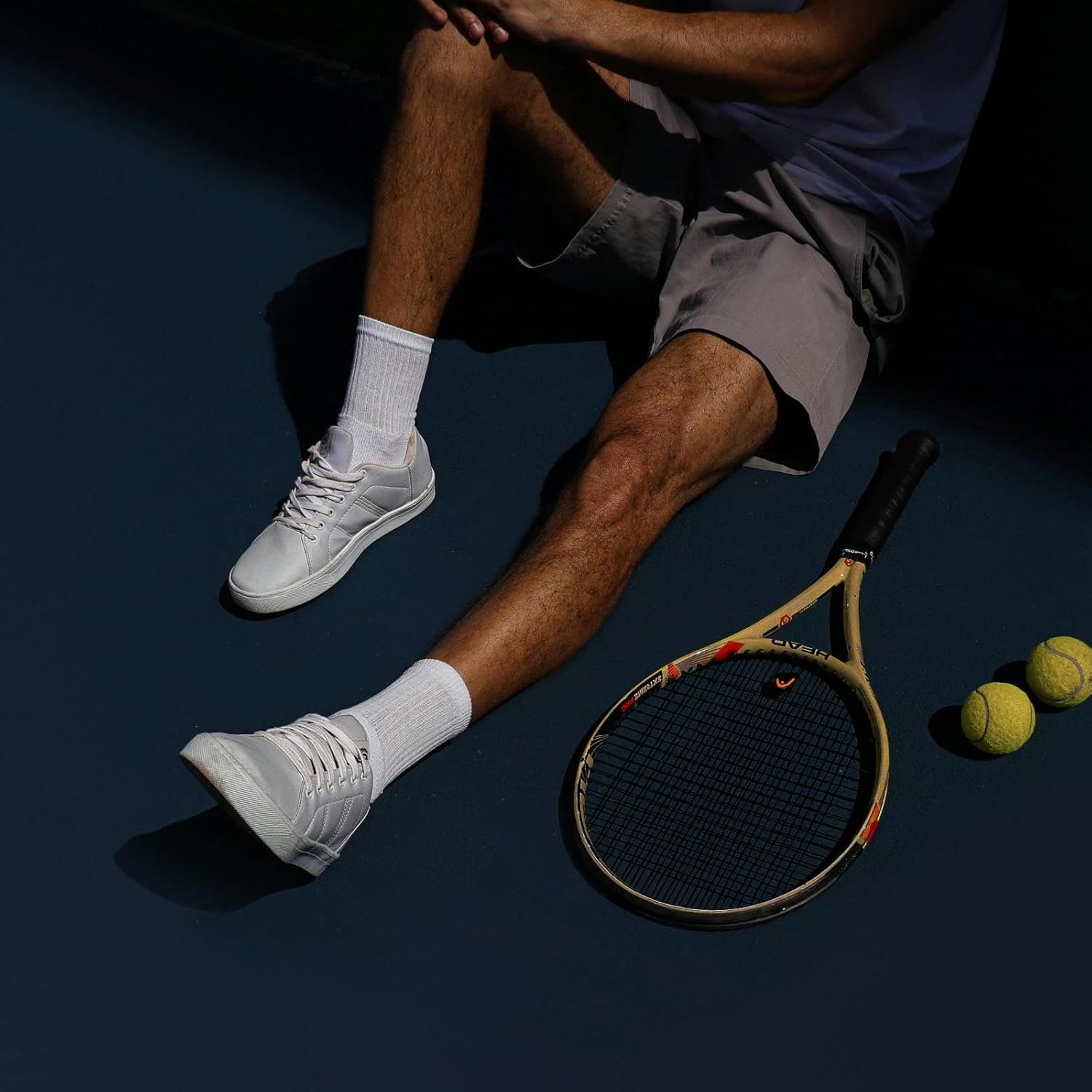 YUEDGE Mens Socks Moisture Wicking Cotton Training Athletic Cushioned Crew Socks Padded Anti Blister Work Socks For Men - Image 5