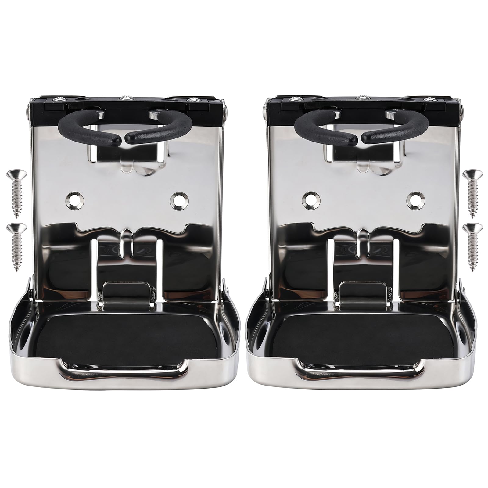 NovelBee 2pcs Folding Cup Holders,Stainless Adjustable Cup Holders for Boat