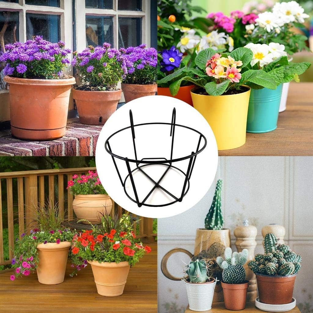 4 Pack Hanging Planters for Railings Rail Planter Hanging Baskets Flower Pot Holders Iron Plant Racks Metal Fence Planter Potted Stand Mounted Balcony Plant Baskets Container,Garden Steel Pots,Round