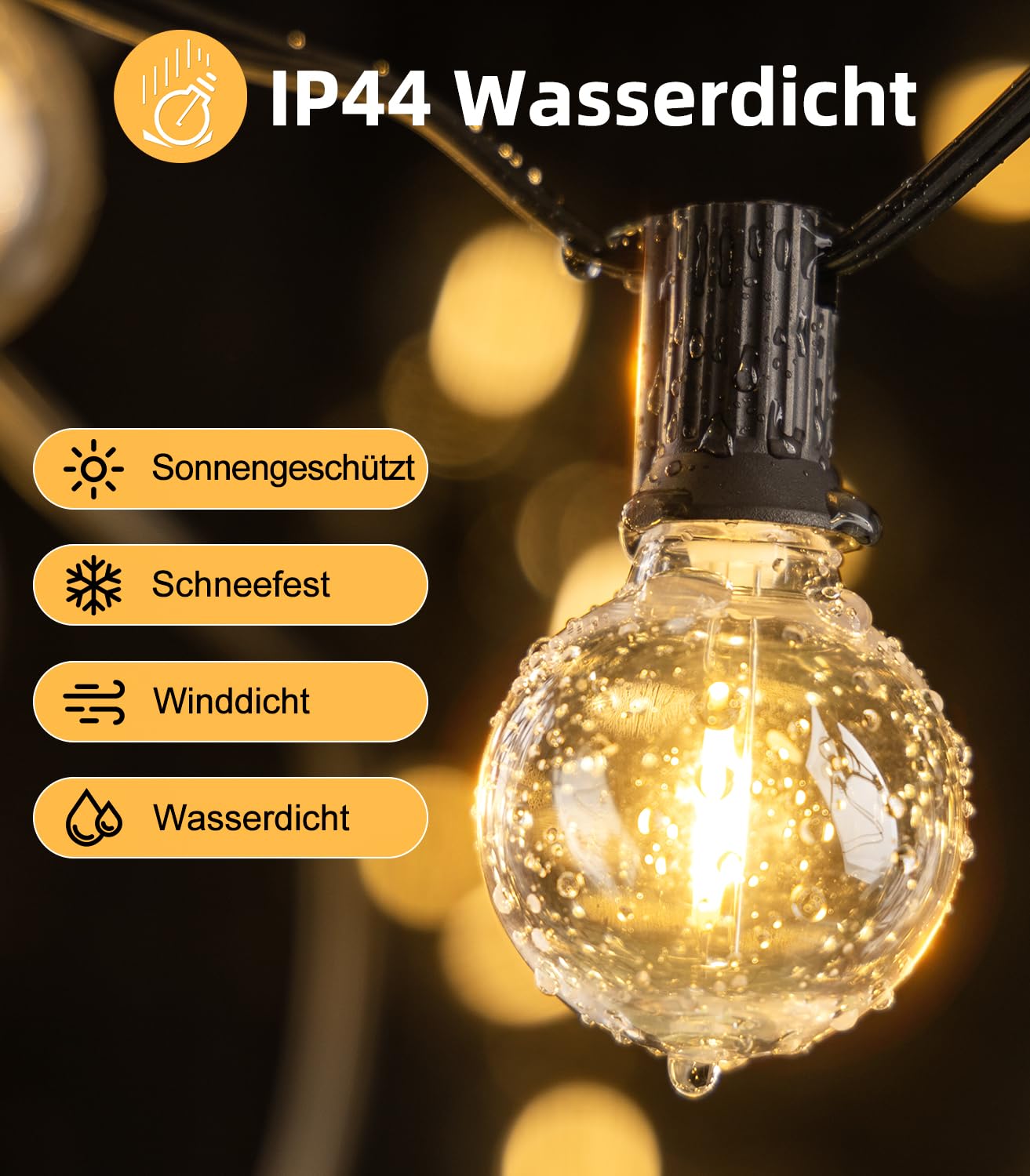 LED Lichterkette Außen 30M- 100FT G40 Glühbirnen Outdoor Beleuchtung Strombetrieben Wasserdicht Aussen