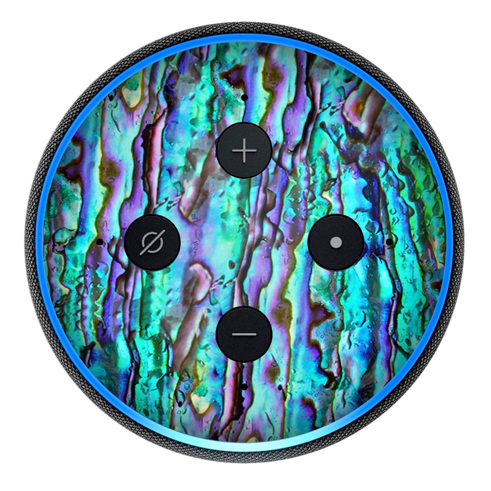 Multi-color Abalone Blue Green - Vinyl Decal Skin Compatible with Amazon Echo Dot 3rd Generation Alexa - Decorations for Your Smart Home Speakers, great gift for mom, dad, birthday, kids