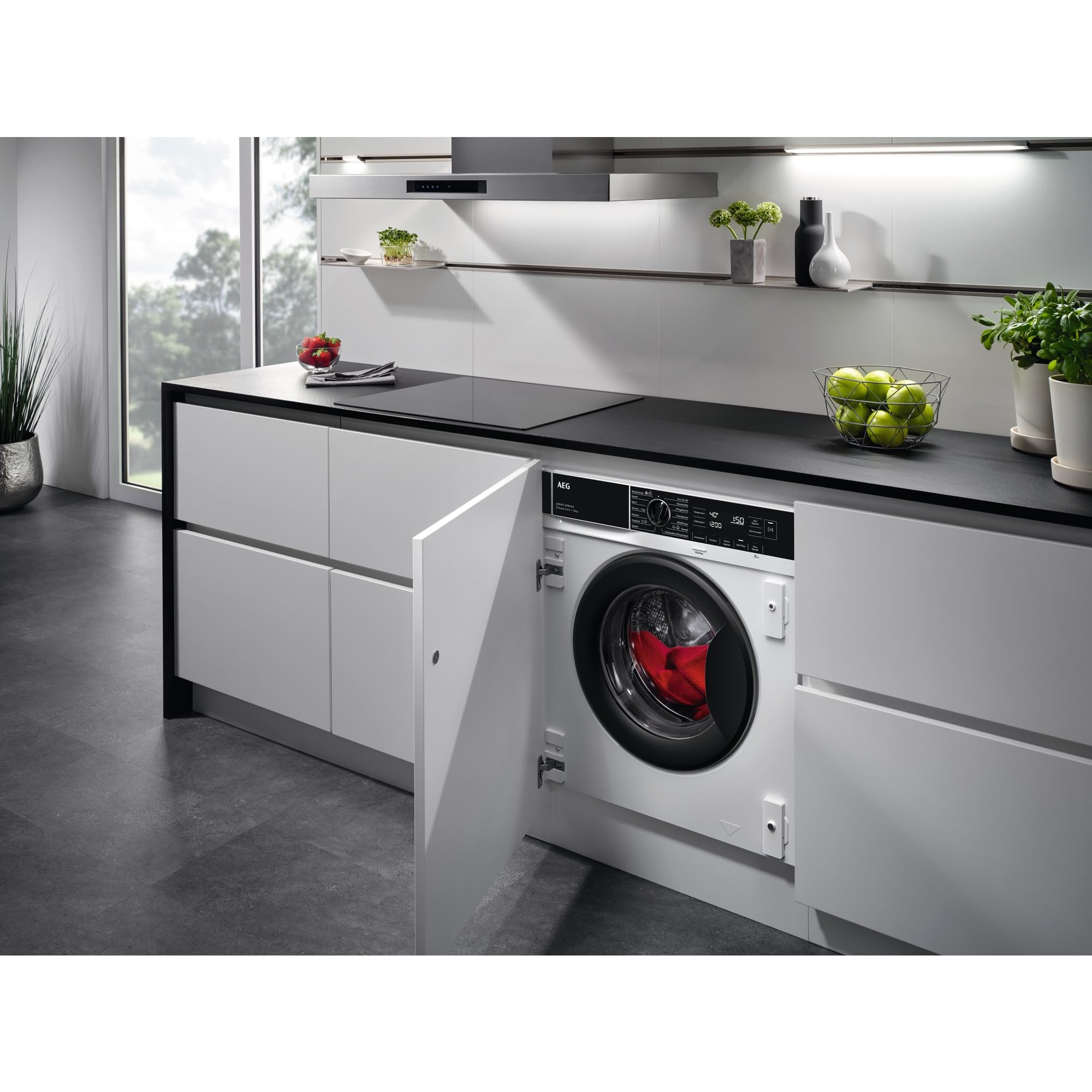 AEG Einbauwaschtrockner 8 kg Waschen 4 kg Trocknen 1600 U/min PowerCare Dampf-Programm LWR8WI7680