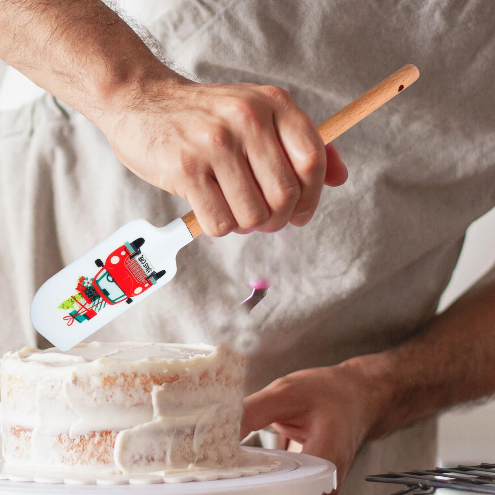 MAGICLULU 5stücke Weihnachts-silikonspatel Mit Cremeschaber Für Backzubehör Praktischer Diy-backspatel Als Butterspatel Für Küche Und Partydekoration