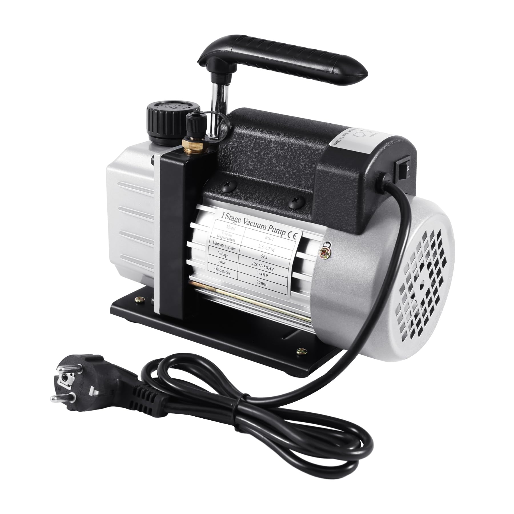 Vakuumpumpe 2,5 CFM Aluminium, 1/4HP 0,05 mbar Klimaanlage Unterdruckpumpe