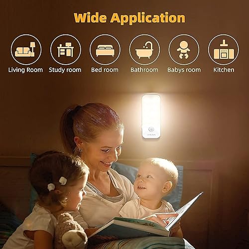 Vista 5 de Luces nocturnas con sensor de movimiento, luz recargable con sensor de movimiento para interiores, sensor de atardecer a abajo, luces de gabinete