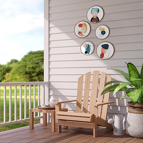 Miniatura 7 de 5 piezas de arte de pared bohemio de madera para sala de estar, decoración bohemia para colgar en la pared, decoración rústica geométrica colgante