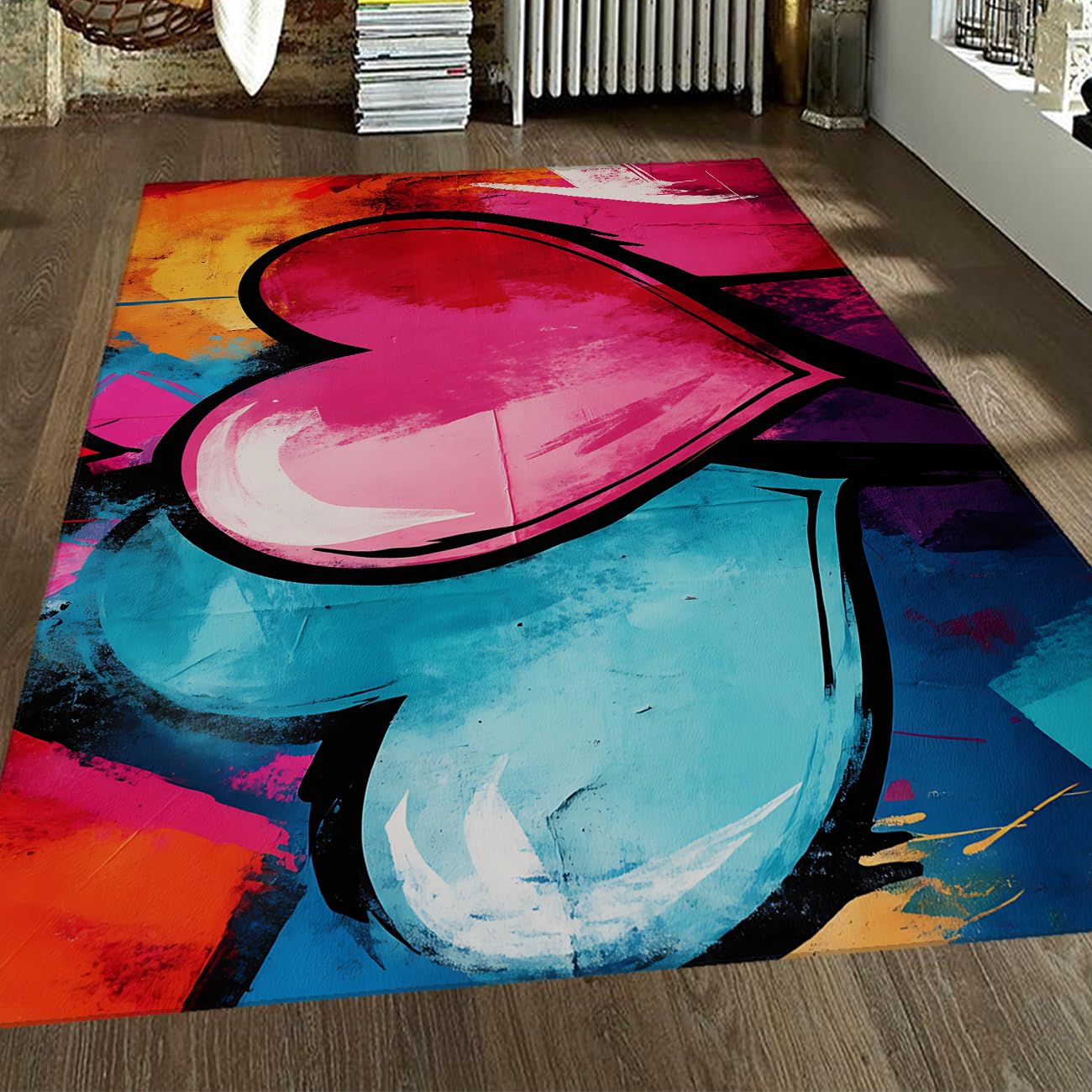 Tapis abstrait sapin Noël 140x200cm moquette douce de salon