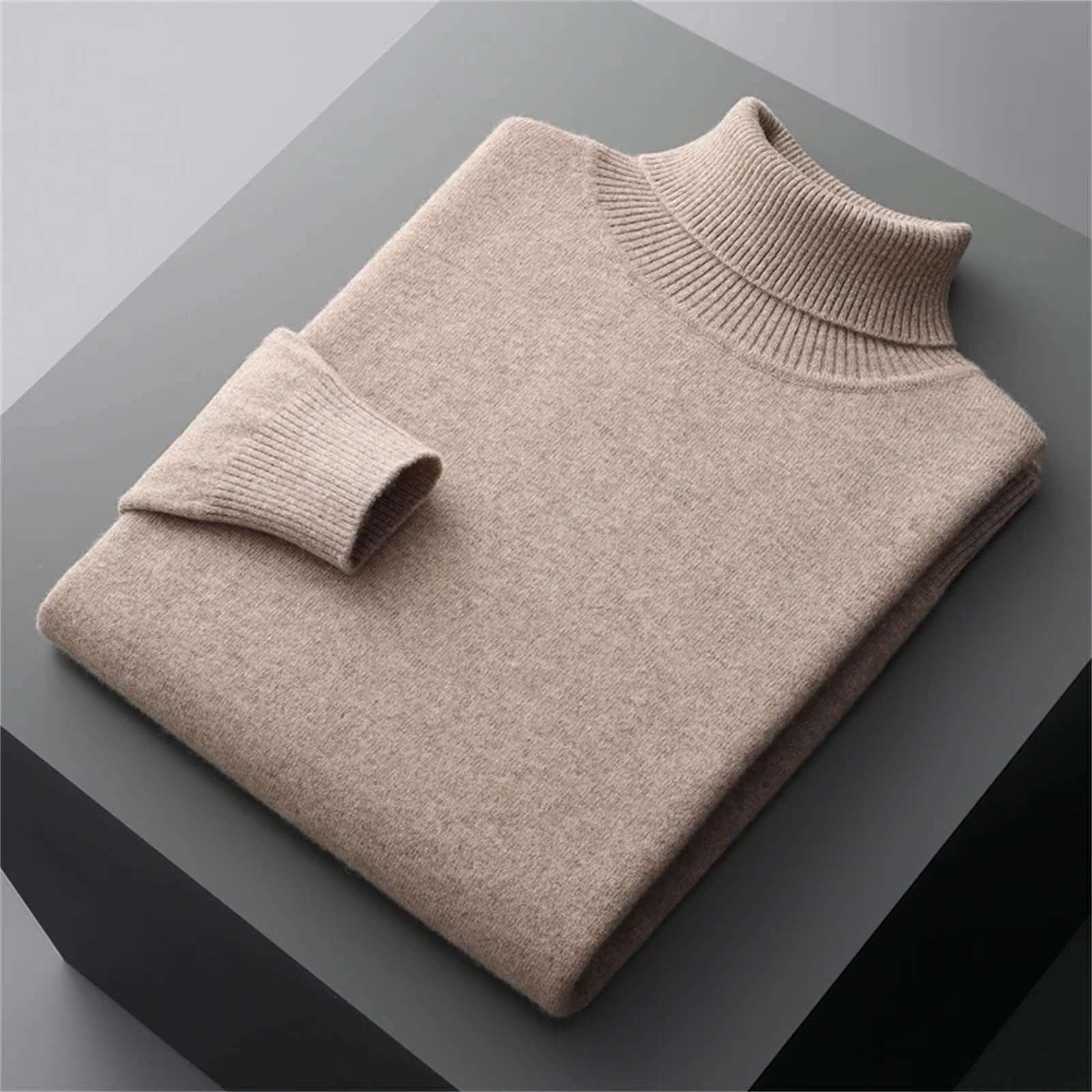 Mkjuuior Winter Merino Wolle Pullover Herren Rollkragen Kaschmir Pullover Verdickt Warm Lose Top