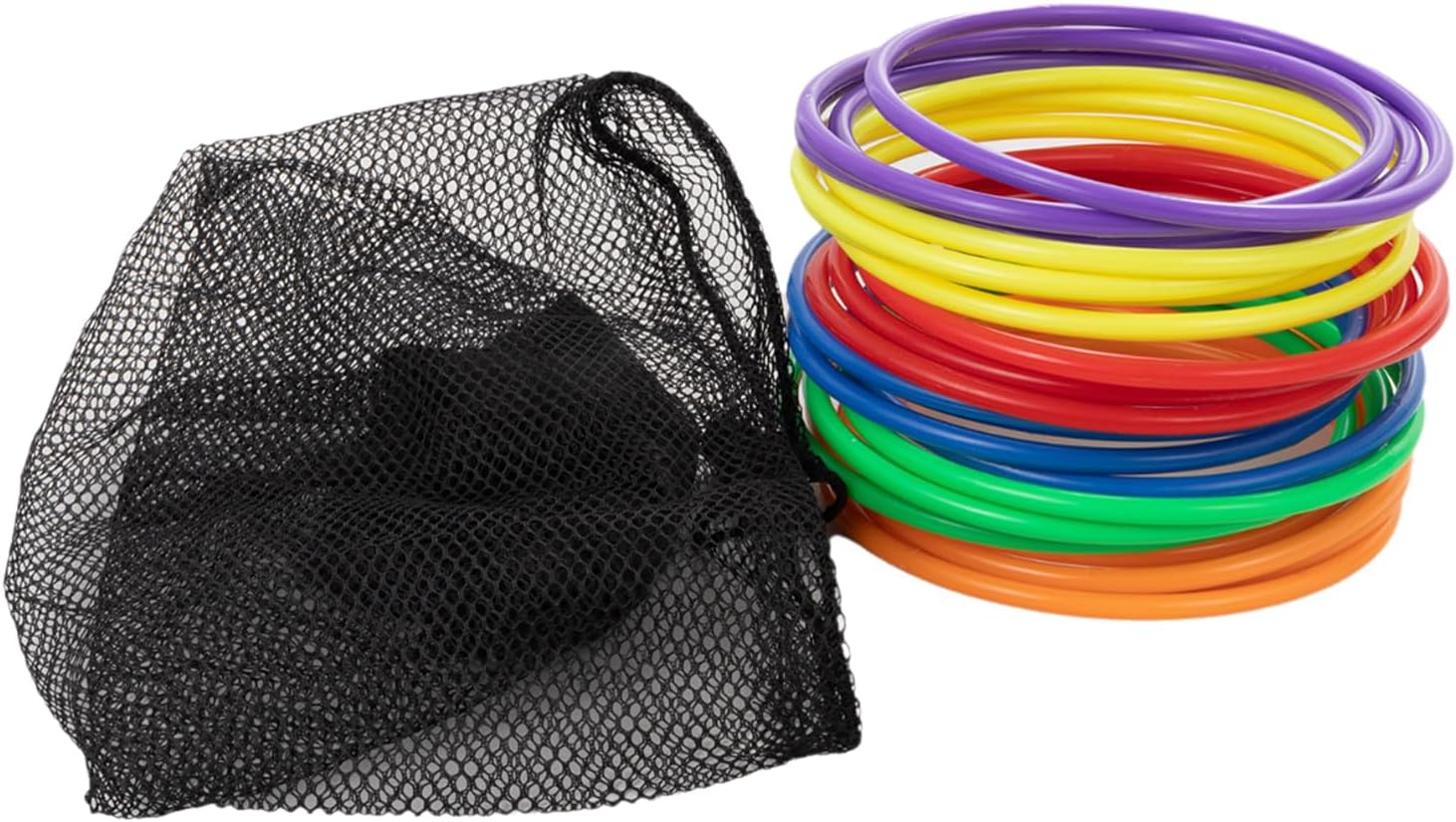 Generic 24 Pcs Multicolor Plastic Ring Toss Game for Kids and Outdoor Toss Rings for Speed and Agility Practice Game