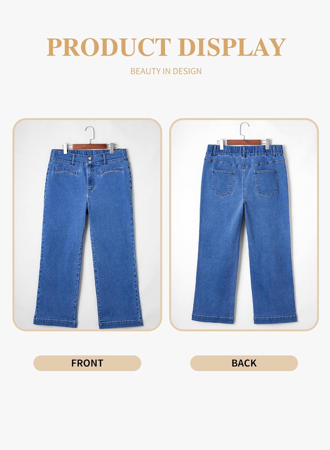 Eytino Women Plus Size Wide Leg Jeans High Waisted Stretchy Straight Leg Jeans Loose Trendy Denim Pants(1X-5X) - Image 4