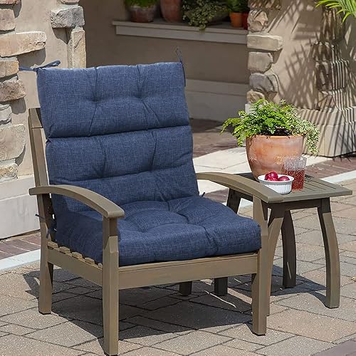 MAGPIE FABRICS Juego de 2 cojines para silla de respaldo alto para interiores y exteriores, impermeables, para sillas mecedoras para asientos