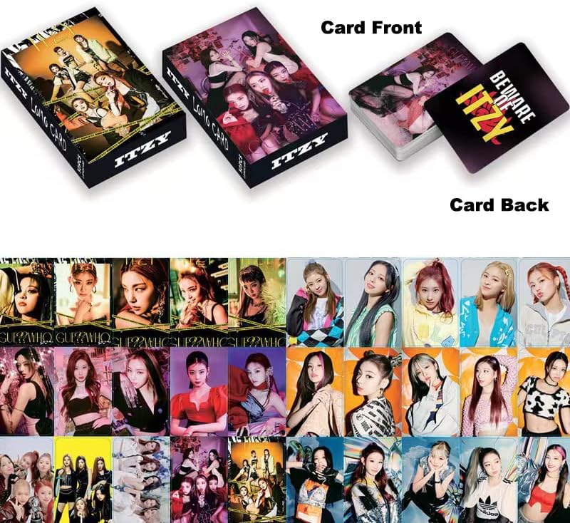 AntaQuyaN 5 Pack/150 Pcs ITZY Lomo Card Kpop Photocards Greeting Card with Postcards, black - Image 4