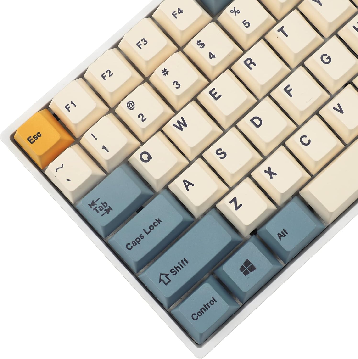 YMDK 145 Apricot Yellow Dye-Sub Mac Keycaps Thick PBT Cherry Profile Key caps for TKL 61 64 68 75 87 96 104 108 GMMK MX Mechanical Keyboard