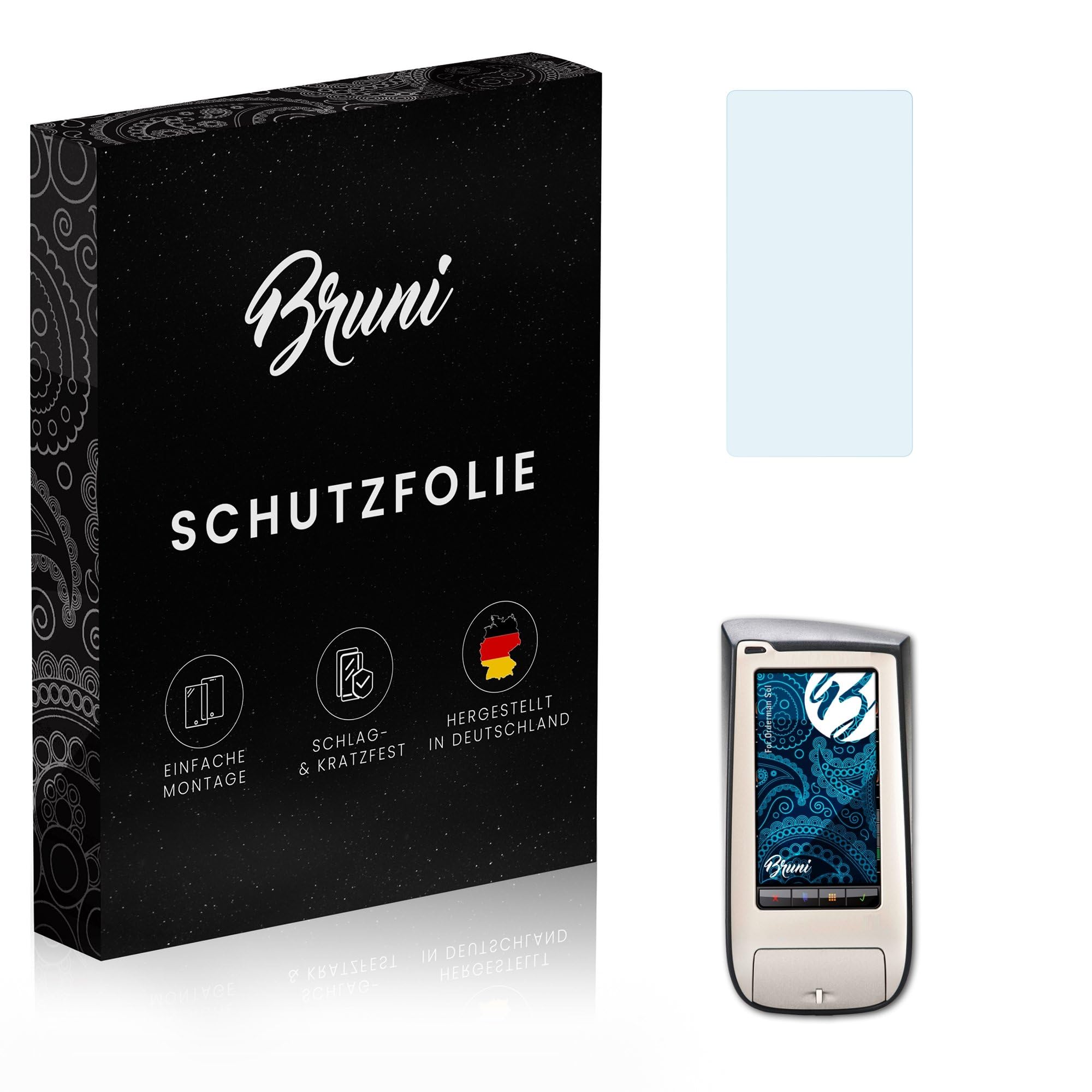 Bruni Screen Protector compatible with Orderman Sol Protector Film, crystal clear Protective Film (2X)