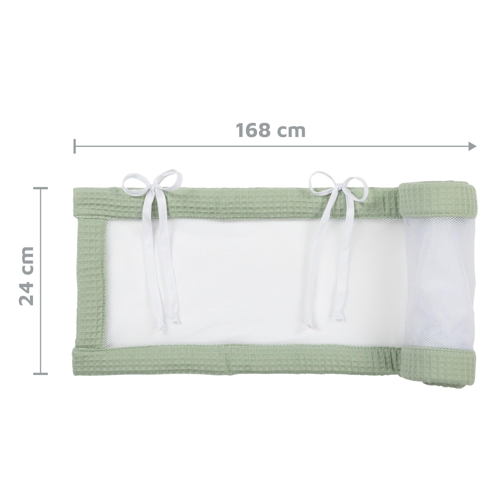 Image secondaire de Tour de lit en maille gaufrée babybay - Vert jade pour berceaux