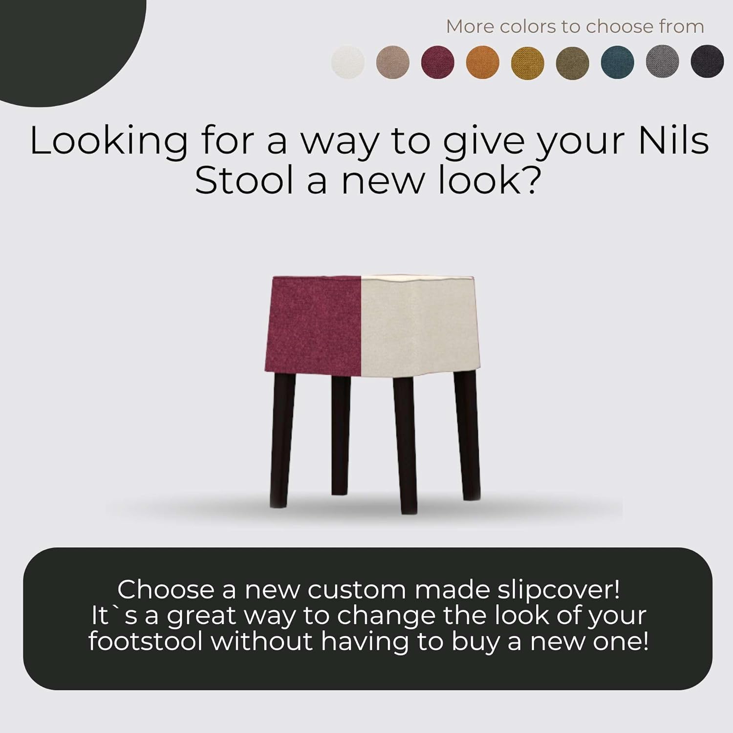 Cover for Nils Stool, Replacement Slipcover, Heavy Duty 1 pcs Cover, Soft Durable Washable Fabric, Easy to Clean & Replace (Crown - Ocean Blue)