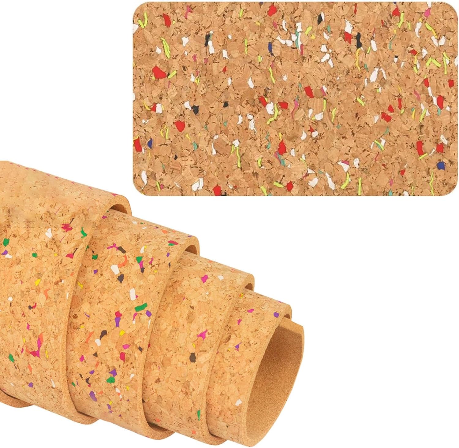 ZAQYCM Office Cork Board Organizer Wall Decorative with Colorful Textures, Self Adhesive Pin Corkboards Extra Large for Kitchen Bedroom Nursery and Pictures Display(Style-3,4x18ft/1.22x5.5m)