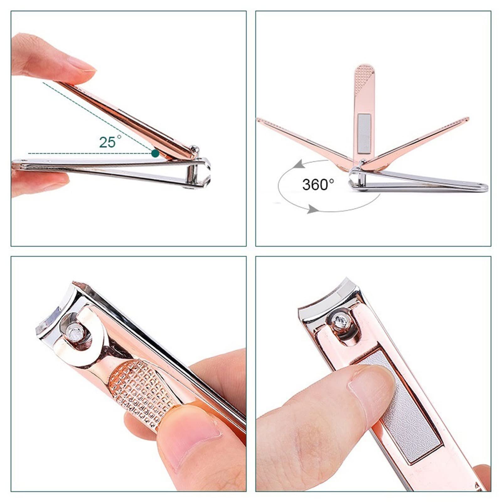 XIANGFAZJD Cortauñas Clippers de uñas, Piel de Acero Inoxidable MANICURA DE FINGURE DE FINGURE DE FINGURE, HIGIEN DE Viaje PORTÁTIDO TIEMPOIL TIPSAIL TIPSSTS Herramientas DE PEDICURA