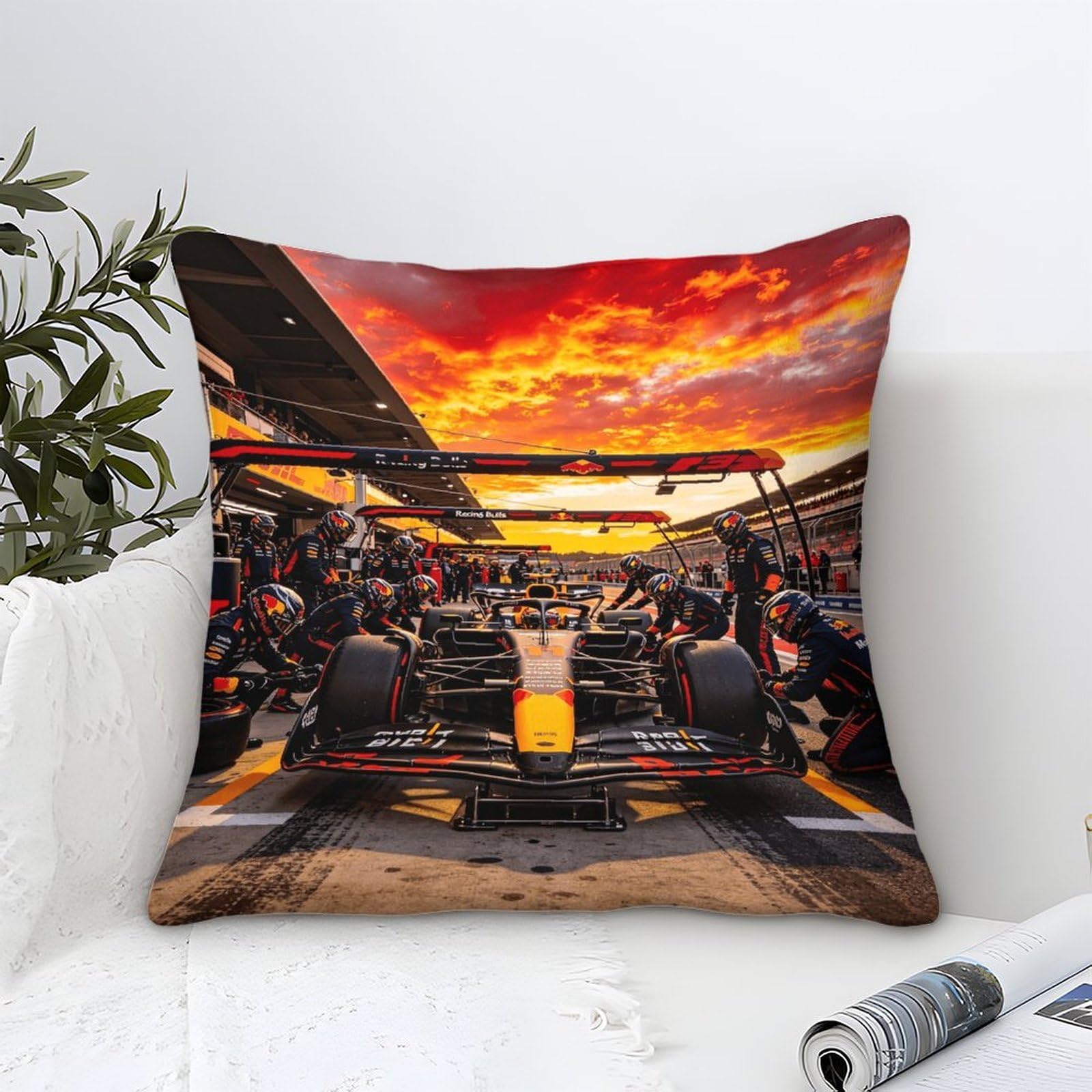 3U6C4M9K Formulaa Racing Throw Pillow Covers 40x40cm, Pit Stop Cushion Covers for Home Sofa Bed Couch for Kids Boys Girls