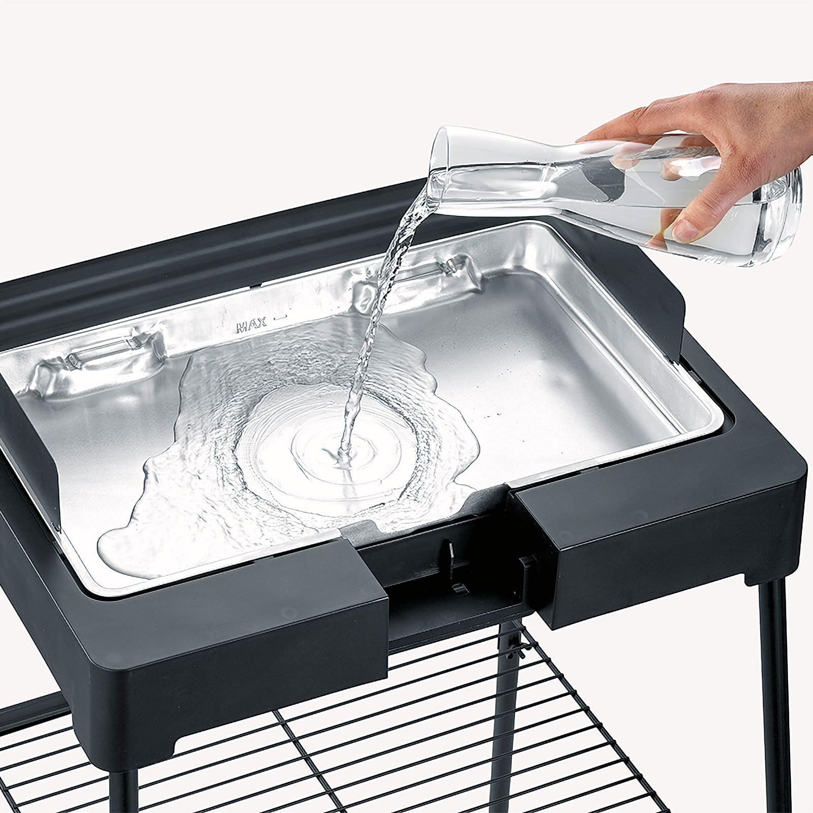 Severin PG 8568 grill elektryczny stojący do użytku wewnątrz i na zewnątrz, grill eBBQ z szybkim rozruchem do 320°C, płyta grilla z aluminium odlewanego ciśnieniowo, moc 2200 W