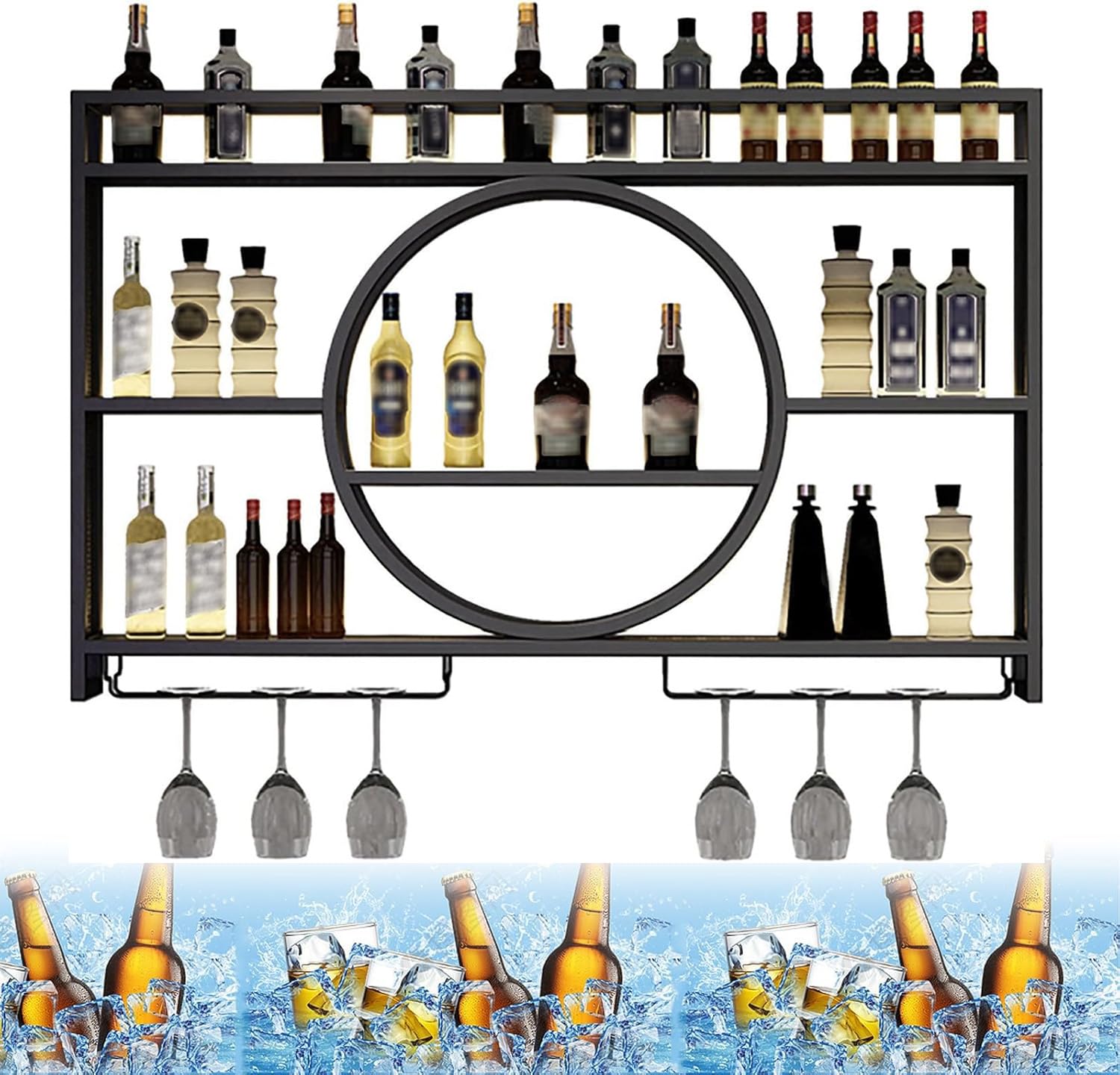 Meuble bar à domicile haut de gamme avec étagère à vin murale