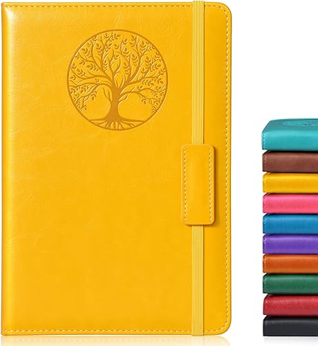 Miniatura 25 de Cuaderno rayado para mujeres y hombres, 256 páginas, tamaño A4, grande, de tapa dura, de cuero, para escribir, viajes, negocios, trabajo, escuela,