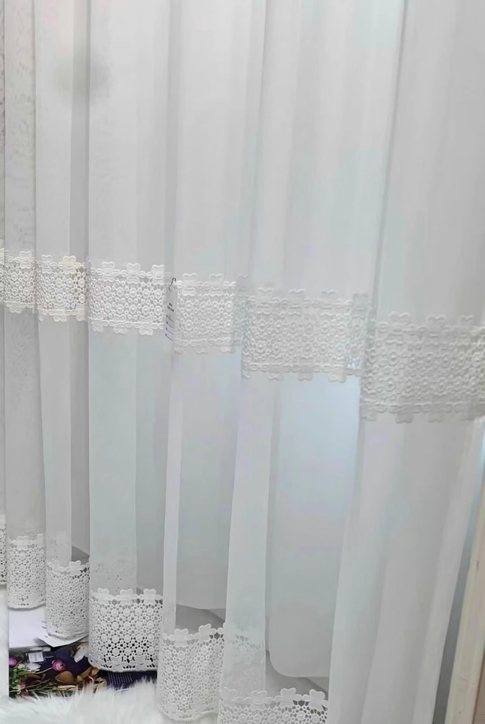 Set di 2 pannelli in poliestere e cotone, motivo floreale, 102 x 183 cm (larghezza x lunghezza), perfetto per l'arredamento della casa.