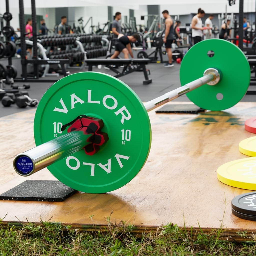Valor Fitness Olympic Weightlifting Barbell - Max Weight 1000 lbs - 30 MM - 45lbs - Center Knurl for Grip - Bench Press, Squat, Powerlifting Strength Exercises