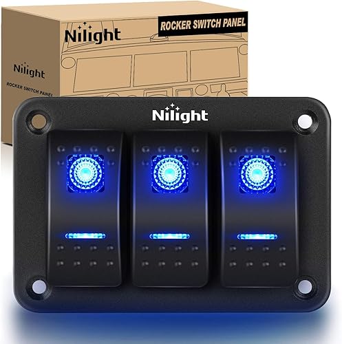 Nilight 90012E - Interruptor basculante de alta resistencia 15 A 250 V 20 A 125 V SPST 2 pines interruptor de encendidoapagado cubierta impermeable