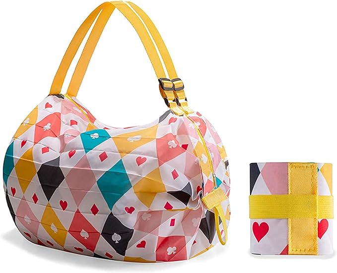 Amazon Co Jp コンパクトバッグ 折りたたみ エコバッグ 大容量 コンビニ 買い物バッグ トートバッグ おしゃれ 柄 ひしがた シューズ バッグ