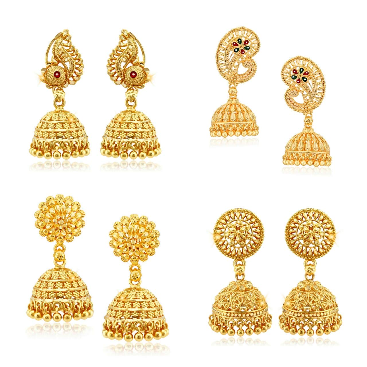 VFJ VIGHNAHARTA FASHION JEWELLERY 1gm Gold Plated alloy Jhumki Earring for Women - (Pack of- 4 Pair Jhumka) (B08KLZ68SJ) Amazon Price History, Amazon Price Tracker
