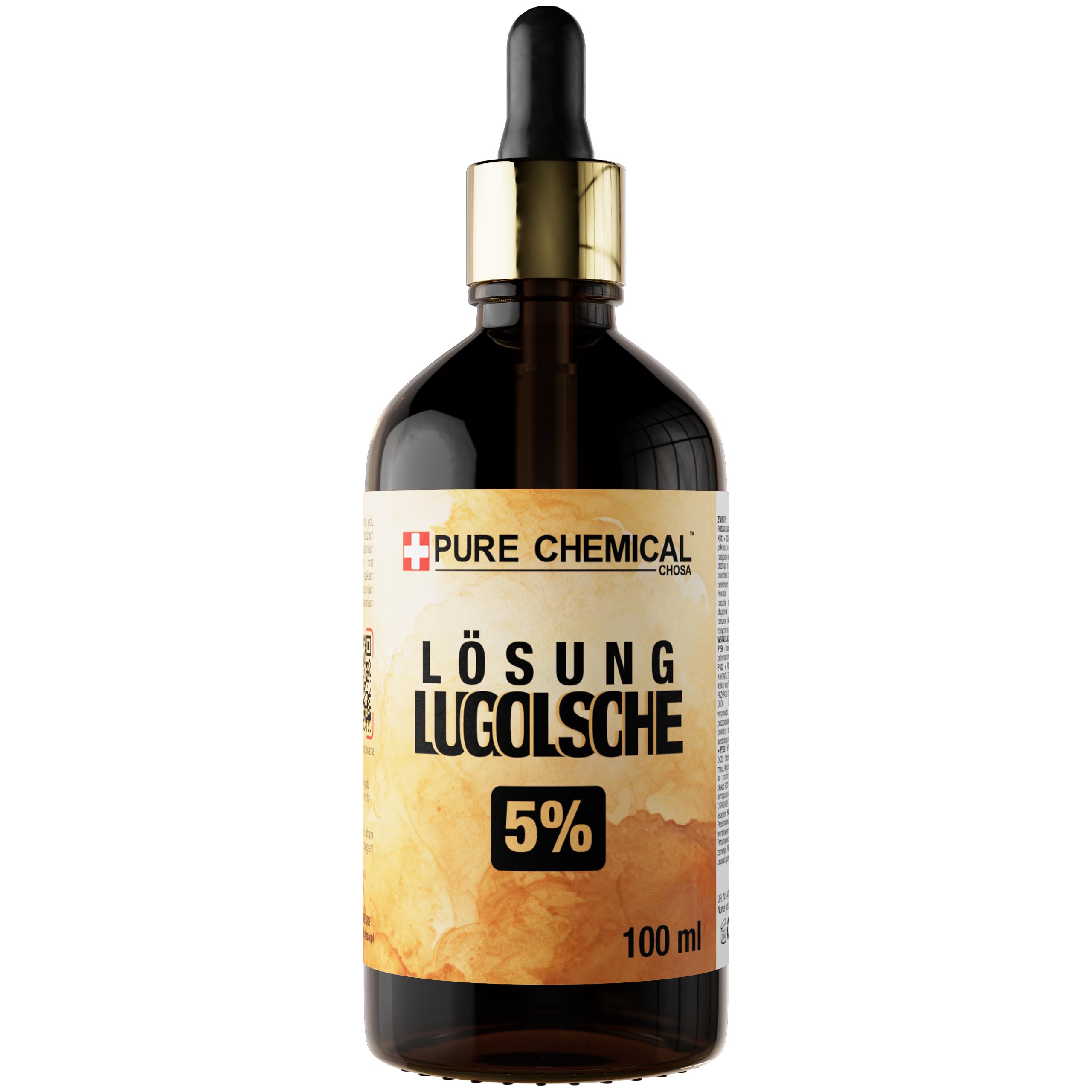 CHOSA - Soluzione di Lugol al 5% - Soluzione Acquosa di Iodio e Ioduro di Potassio per Disinfezione e Cura della Pelle - Prodotto di Alta Qualità (100ml)