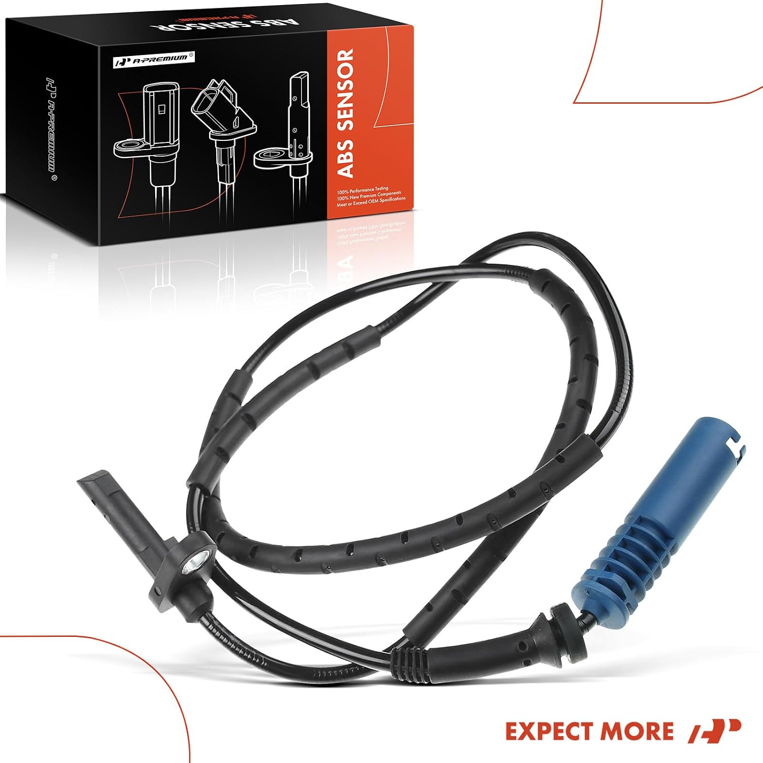 A-Premium Rear LH/RH ABS Wheel Speed Sensor Fits for BMW 2005-2006 325xi / 2009-2012 328i xDrive / 2007-2008 328xi / 2006 330xi / 2009-2011 335i xDrive / 2007-2008 335xi, OEM 3.0L DOHC