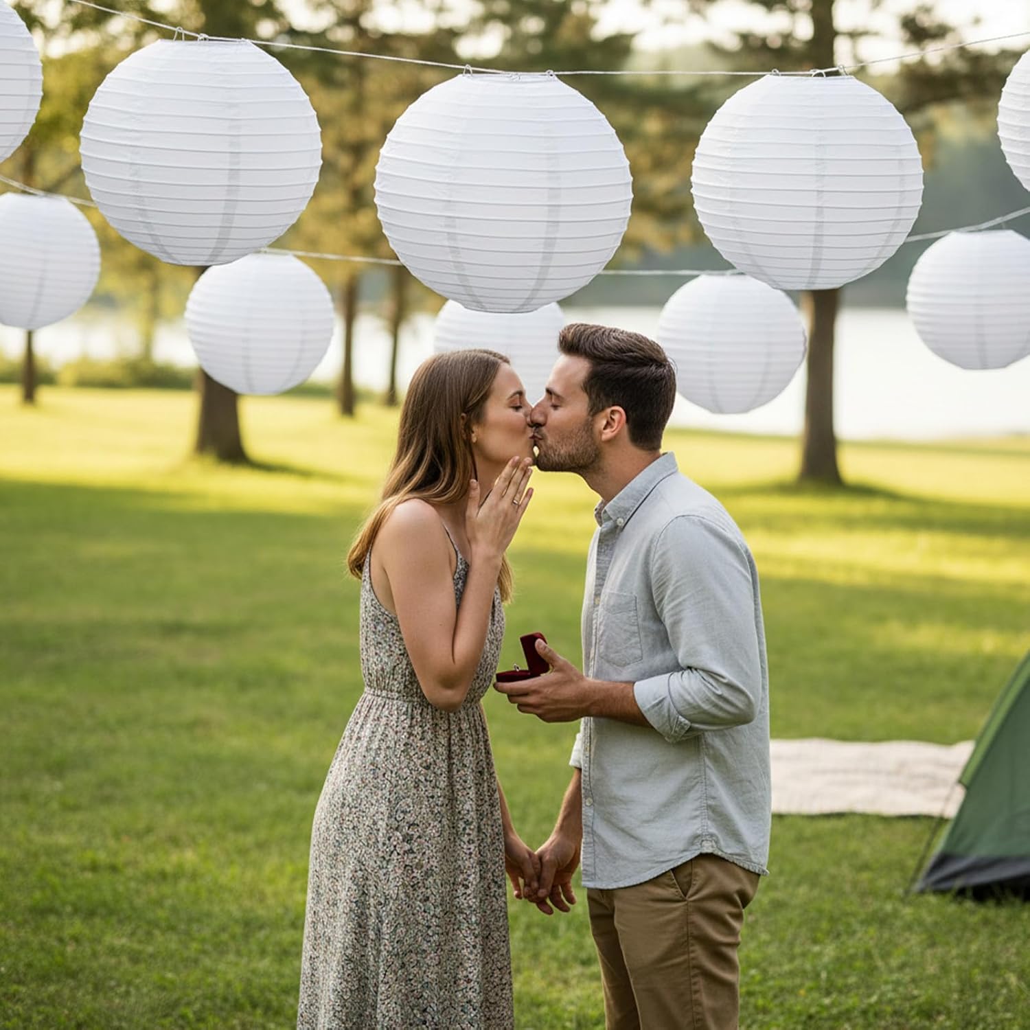30Pcs White Paper Lanterns, Bulk 10" Decorative Hanging Ball Round Paper Lantern Lamps Chinese/Japanese Hanging Lanterns Lamp for Wedding Birthday Party Home Decorations (10 inch)