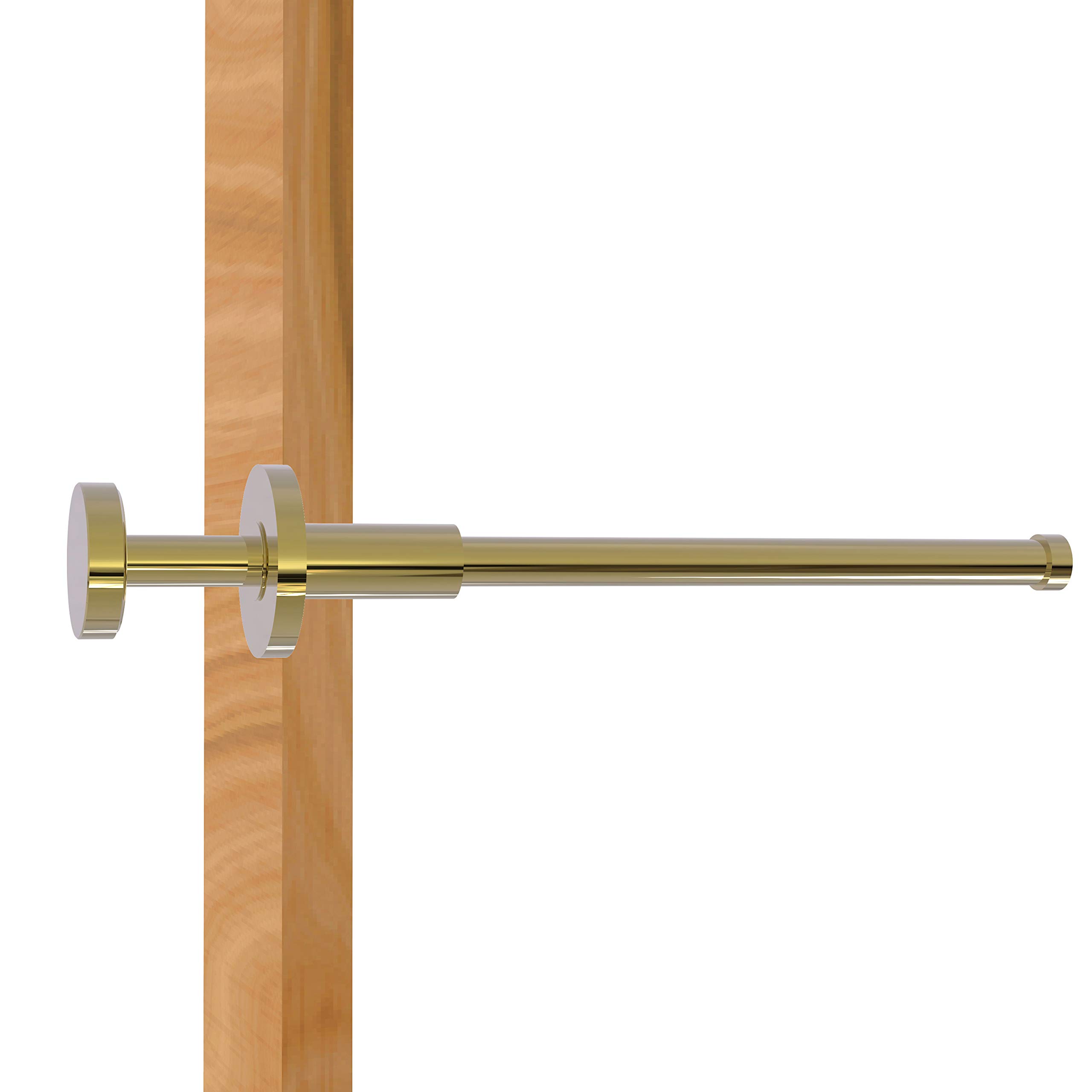 Allied BrassFresno Collection Retractable Pullout Garment Rod, Unlacquered Brass