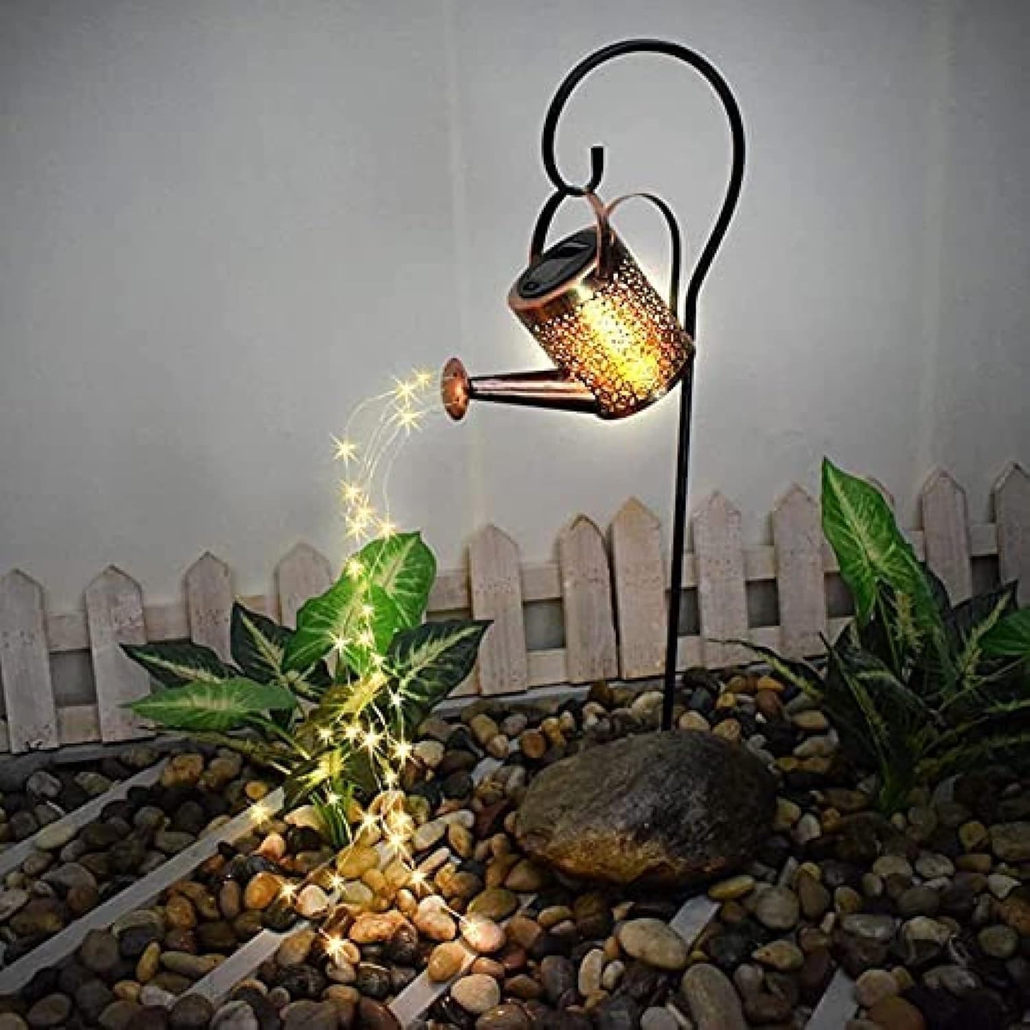 Luces Led Solares para Jardín, Luces Decorativas para Jardín Impermeables para Exteriores, Luces De Cadena para Regadera, Luces De Cadena para Regadera De Ducha, Luces Solares para Regadera