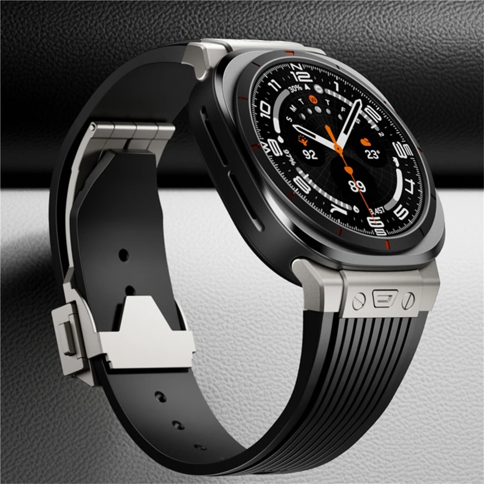 Luksusowy metalowy pasek silikonowy z zakrzywionym końcem do zegarka Samsung Galaxy 7 Ultra 47 mm opaska sportowa do bransoletki Galaxy 7 Ultra 47 mm bez przerw