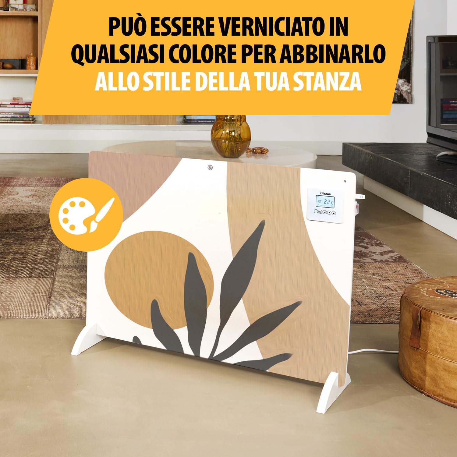 Tristar - Riscaldatore a infrarossi - 550 W - Pannello riscaldante a infrarossi - basso consumo - alta efficienza - termostato regolabile - programmazione settimanale - KA-5094