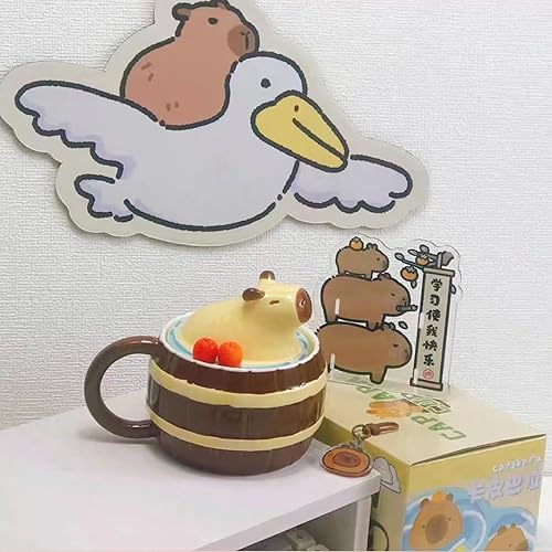 Miniatura 4 de Yopcuvi Capybara - Taza de cerámica para café, 15 onzas líquidas, el mejor regalo para hombres y mujeres (A)