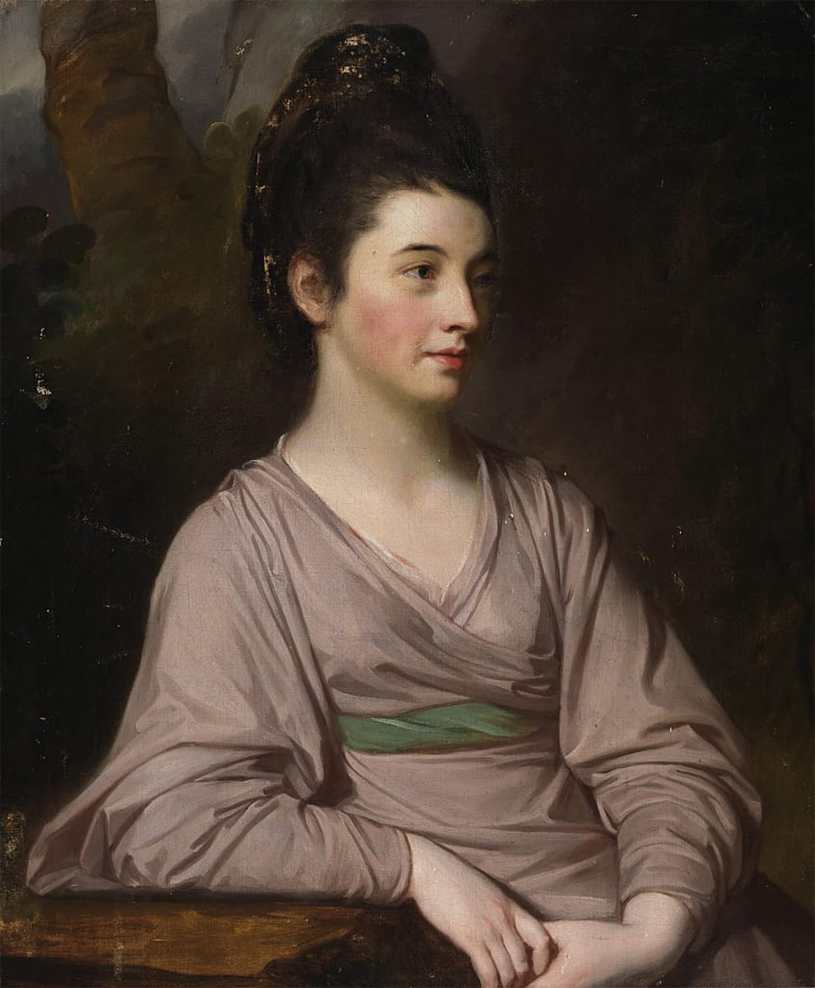 ARTXLXXBN Famous Painting Canvas Artwork Graffiti Print Miss Kirk patrick by George Romney Portrait Canvas Image for Home Decor 60x90cm