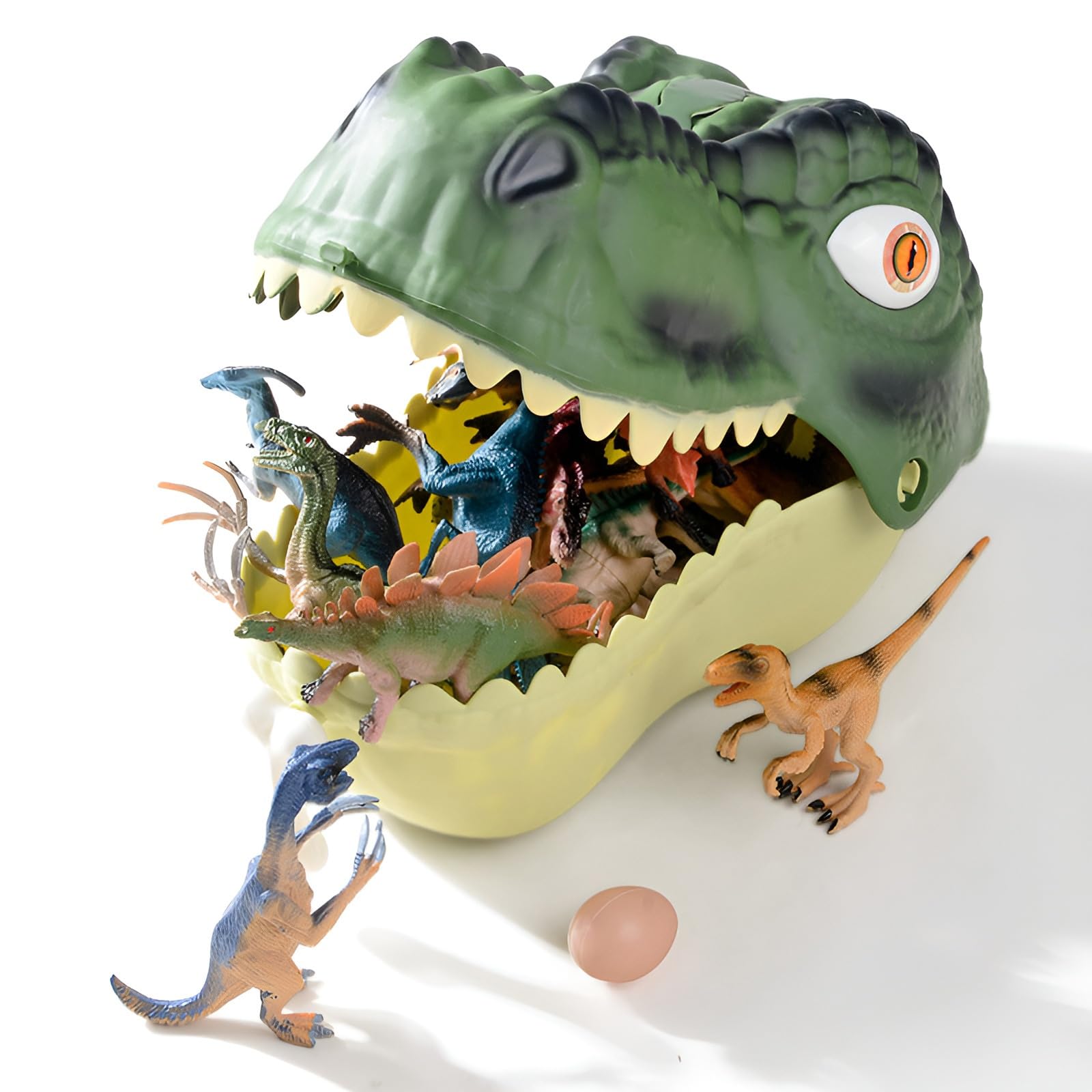 Syfunlv 46 Stück Dinosaurier Spielzeug,Klein Mini Sammlung Dinos Spielzeug mit Aufbewahrungseim,Realistisches Figuren,Spielset einschließlich T-Rex, Carnotaurus,für Kinder ab 3 4 5 Jahren (Stil 6)