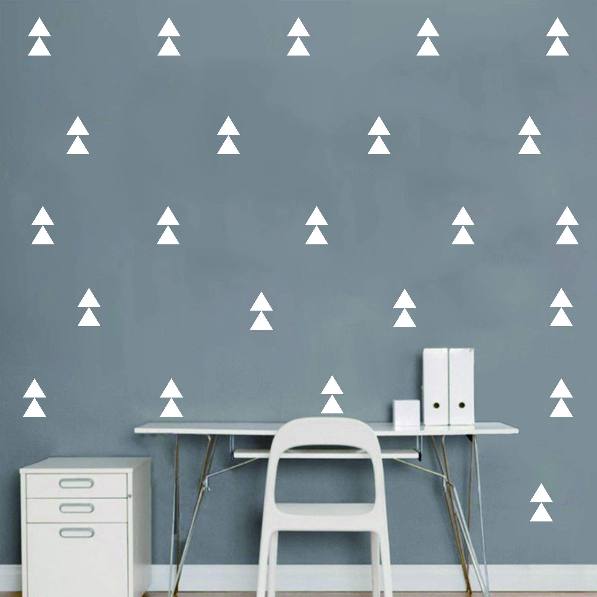 120 Pcs/Set Triangle Wall Pattern Decal Vinyl Stickers for Kids Boy Girl Baby Bedroom Playroom Art Decorations Removable Decor Home House Design YMX56 (White)