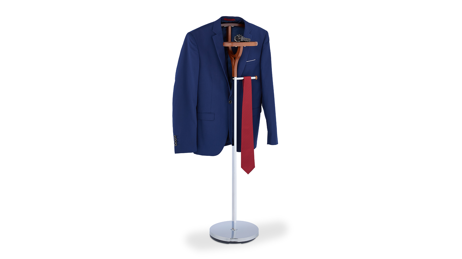 CARO-Möbel Dressboy Dressboy voor dames, garderobe, laurENZ met broekhanger, verchromd metaal
