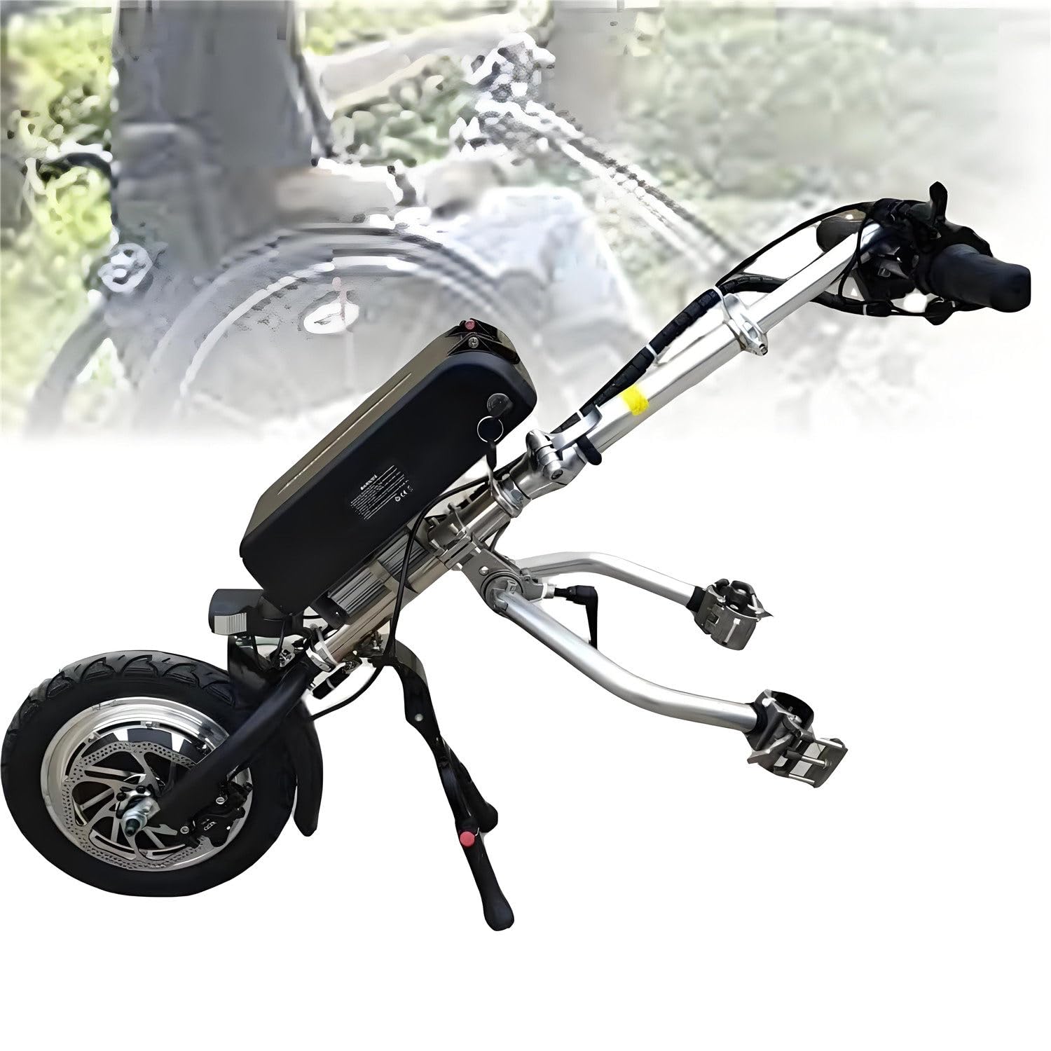 Kit de conversión de silla de ruedas eléctrica con accesorio de bicicleta manual y dispositivo de tracción de tractor, motor de 500 W, rango de 62 km para una mayor movilidad