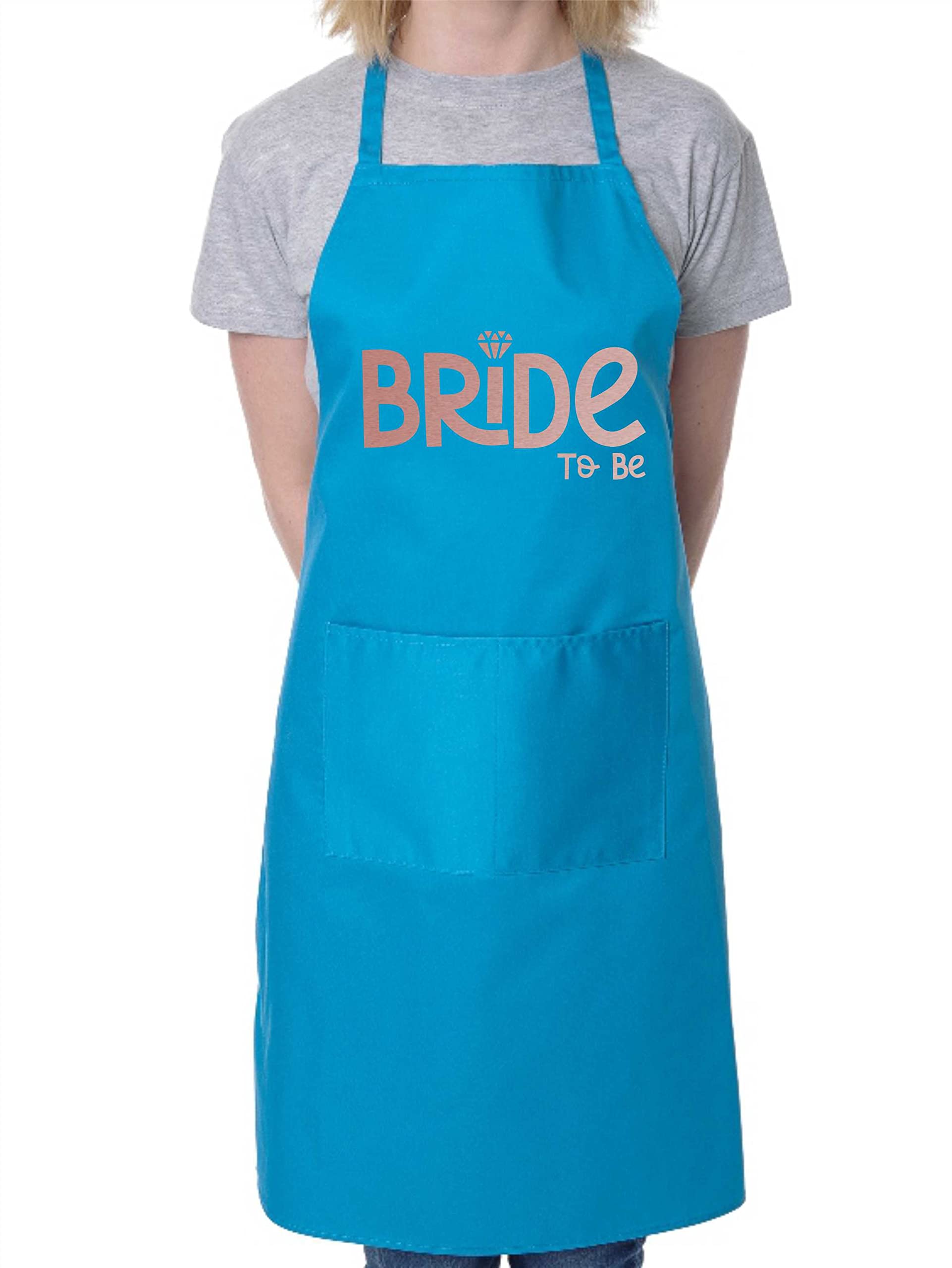 Print4u Unisex Blue Bride To Be In Rose Gold Print Hen Party Wedding Gift Baking Bbq Apron