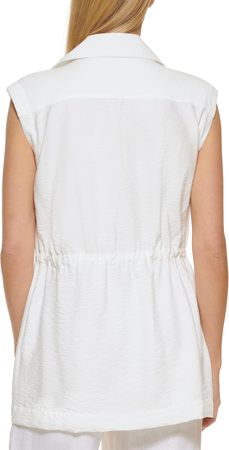 DKNY womens Front Pocket Vest Elevated Everyday Jacket - Image 3